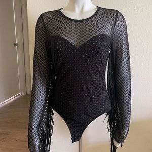 Fringe Glitter Bodysuit